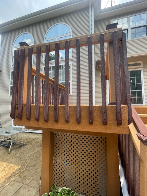 image of deck after power washing