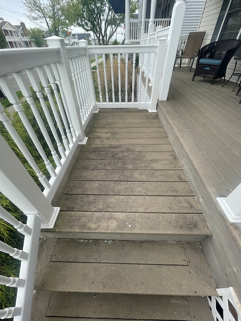 image of steps prior to power washing
