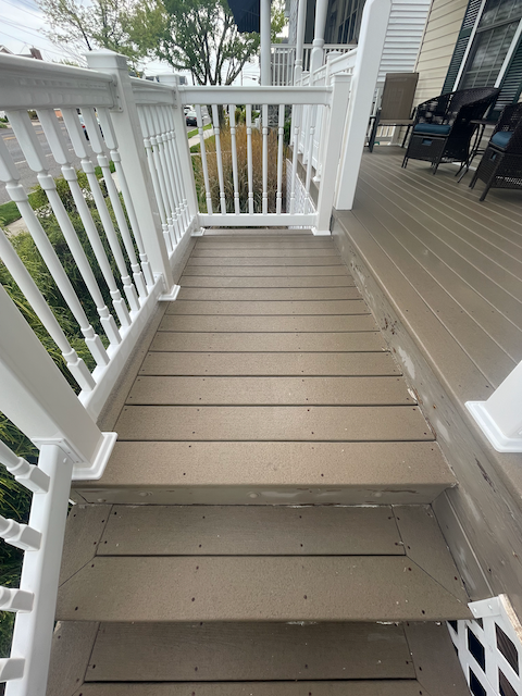 image of steps after power washing